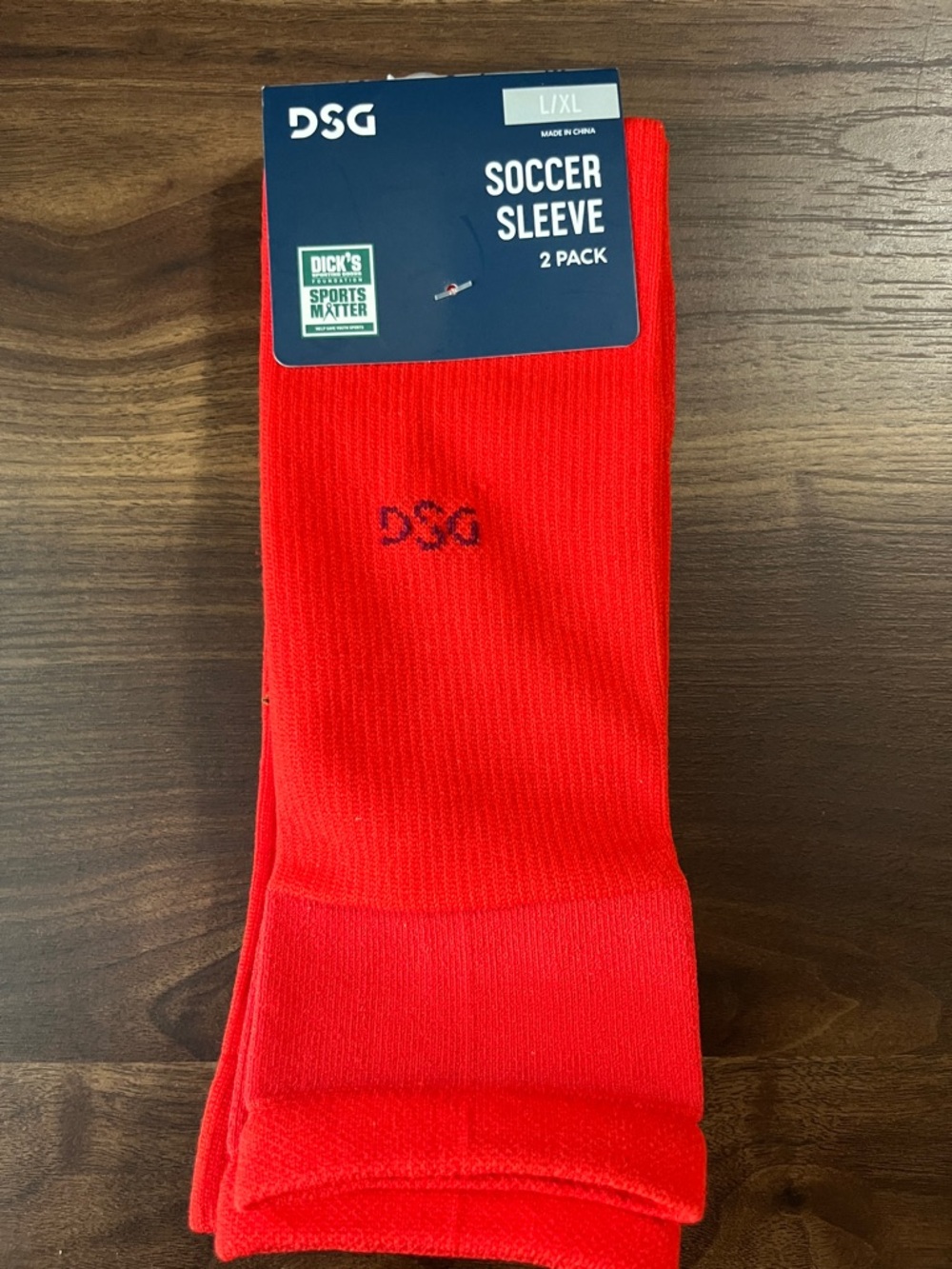 DSG Red Soccer Sleeve Socks - 2 Pack Athletic Crew